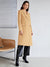 Light Camel Button Front Flap Pocket Overcoat(CLEARANCE SALE)