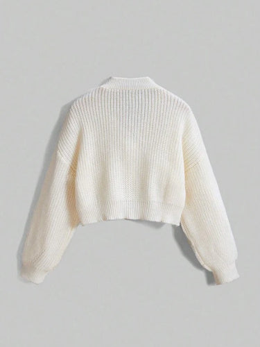 Luxury Pink Three-Dimensional Bow Minimalist Cardigan