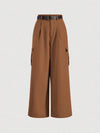 MOD Brown Flap Pocket Side Without Belt Cargo Pants and Top