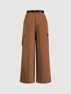 MOD Brown Flap Pocket Side Without Belt Cargo Pants and Top