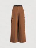 MOD Brown Flap Pocket Side Without Belt Cargo Pant