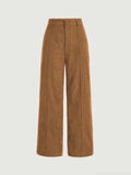 Front Wide Leg Corduroy Pants (CLEARANCE SALE)