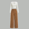 MOD Seam Front Wide Leg Corduroy Pants