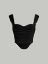 MOD Solid Ruched Wide Strap Top( pre -order