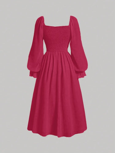 MOD Square Neck Ruched Bust Dress( CLEARANCE SALE)