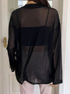 Mock Neck Drop Shoulder Sheer Top Without Tube Top