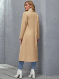 Khaki Notched Collar Single Button Overcoat (CLEARANCE SALE