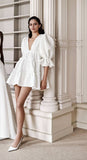 V-neck Sexy Backless Slim Fit Mini Sleeve Dress( CLEARANCE SALE