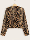 Zebra Print Fuzzy Coat