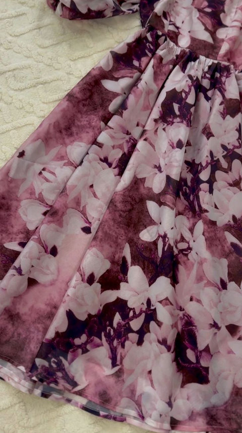 Parien Luxury Floral Organza Maxi Dress