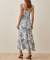 PARIEN CUTE PRINTED TIE-STRAP MIDI DRESS( pre order