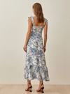 PARIEN CUTE PRINTED TIE-STRAP MIDI DRESS( pre order