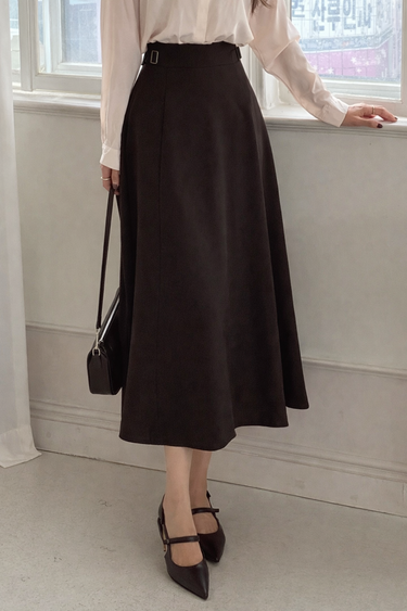 Parien Adjustable Waist Loose A-Line Skirt