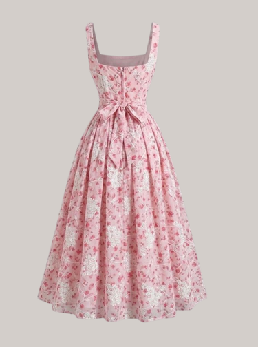 Parien Blush Bloom Embroidery Dress