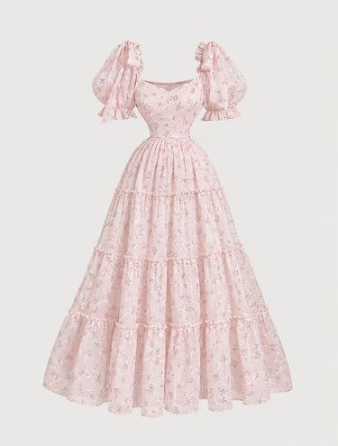 Parien Blush Chikankari Floral Dress