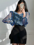 Parien Chiffon Floral Top With Ruffle Sleeves(Clearance Sale)