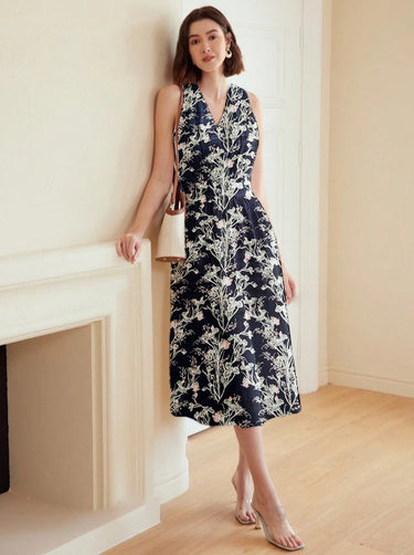Parien Chiffon V neck Fold Pleated Dress(CLEARANCE SALE)