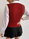 Parien Cute Solid Cable Knit Sweater Vest Without Blouse