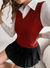 Parien Cute Solid Cable Knit Sweater Vest Without Blouse