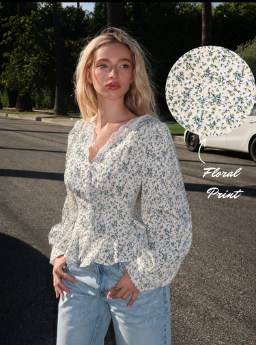 Parien Ditsy Floral Lace Top