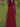 Parien Burgundy Flare Sleeve Fitted Backless Round Neck Dress