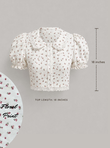 Parien Floral Cottagecore Top