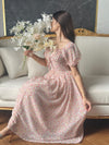 Parien Knot And Ruched Long Floral Dress