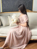 Parien Knot And Ruched Long Floral Dress