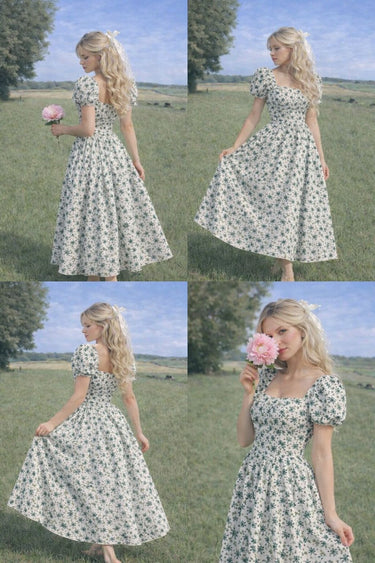 Parien Floral Print Bohemian Dress