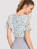 Parien Floral Print Crop Top(Clearance Sale)