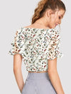 Parien Cute Floral Print Crop Top