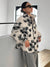 Parien Floral Print Drop Shoulder Teddy Jacket