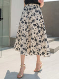 Parien Floral Print High Waist Skirt