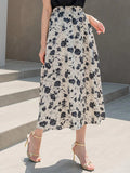 Parien Floral Print High Waist Skirt