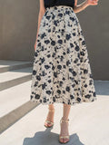 Parien Floral Print High Waist Skirt