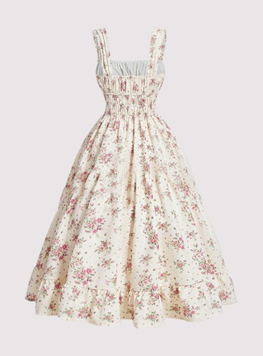 Parien Floral Ruched Bust Ruffle Hem Cami Dress