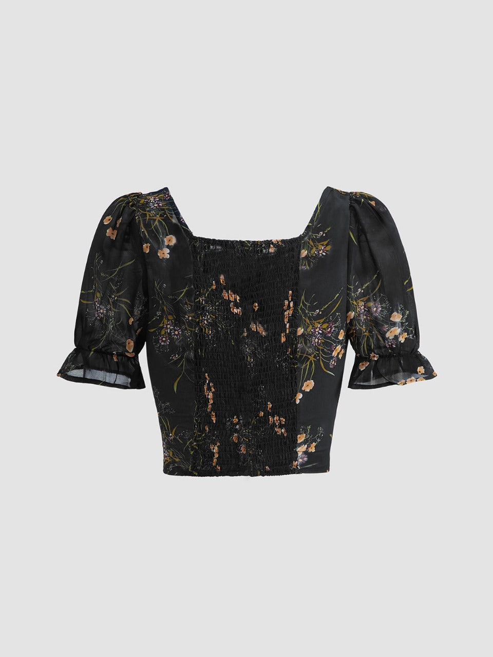 Parien Floral Tie neck Crop Top