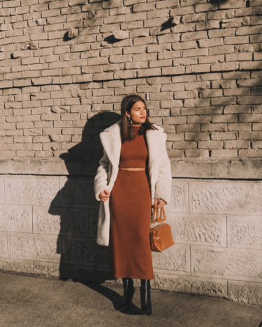 Parien High Neck Sweater and Skirt Set