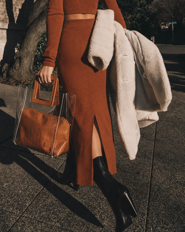 Parien High Neck Sweater and Skirt Set