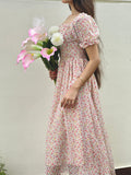 Parien Knot And Ruched Long Floral Dress