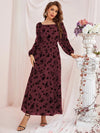 Parien Lantern Sleeve Floral Mesh Dress