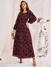 Parien Lantern Sleeve Floral Mesh Dress