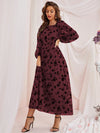 Parien Lantern Sleeve Floral Mesh Dress