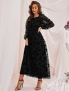 Parien Lantern Sleeve Floral Mesh Dress