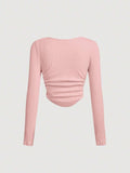 Parien Long Sleeves Slim Fit Knit Rib Top