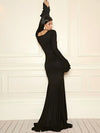 Parien Luxe Ruffle Sleeve Black Dress(Pre-Order)