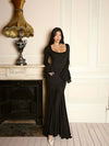 Parien Luxe Ruffle Sleeve Black Dress(Pre-Order)