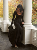 Parien Luxe Ruffle Sleeve Black Dress(Pre-Order)