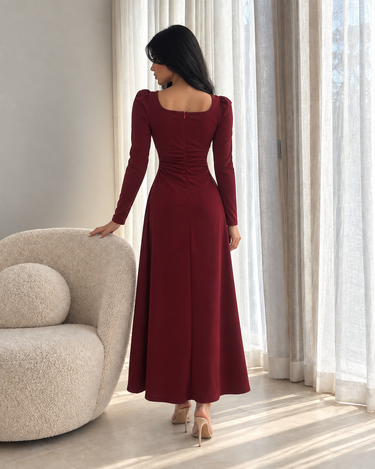 Parien Luxury Chain Neck Slim Waist Dress