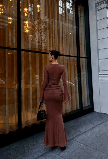 Parien Mesh Bell Sleeve Top & Mermaid Skirt